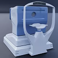 Blue And White Ophthalmic Medical Instrument For Eye Exam With Circular Port And Chin Rest