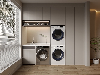 3d balcony washing machine cabinet combination 3d model