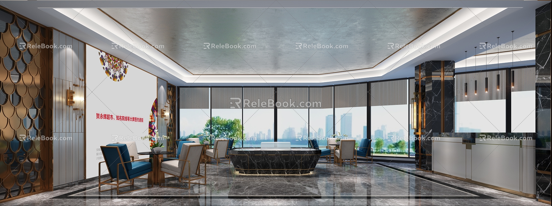 Sales Department Front Desk 3d model