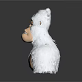 White Gorilla Model With Fluffy Fur And Grinning Facial Features