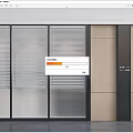 Modern Glass Partition With Blinds And Wooden Wall Design For Office