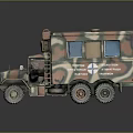 Camouflage Painted Military Vehicle Model With Detailed Body And Multi Wheel Design