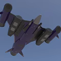 Purple Fighter Jet 3D Rendering With Futuristic Design And Engines 3d model