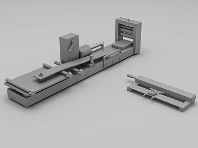 Door Handle Mechanical Components 3D Rendered Metal Parts Showing Main Body And Small Component 3d model