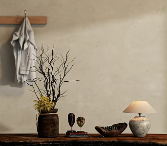 Quiet air-dried branch flower art 3d model