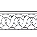 Decorative Iron Staircase Railing With Intricate Scrollwork In Elegant Interior With Sofa And Lamp