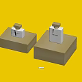 Elegant Perfume Cosmetics Two Glass Bottles On Yellow Display Stand