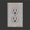 White Electrical Outlet Panel With Two Power Outlets For Home Use Design 3d model
