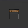 Outdoor Table With Wooden Tabletop Metal Frame And Two Matching Chairs Featuring Wooden Seats Backrests