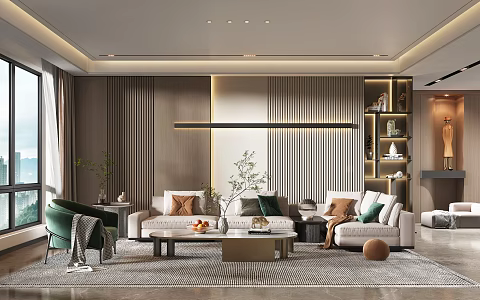 modern living room 3d model