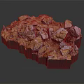 Natural Wood and Stone Decorative Pile with Mossy Rough Surface Texture