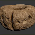 Handcrafted Stone and Wood Decorative Bowl with Natural Texture and Irregular Shape