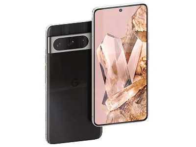 Modern Black Smartphone Dual View With Camera Module And Crystal Display Screen 3d model