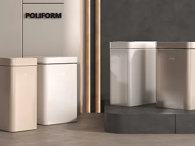 Poliform Brand Modern Trash Bins In Different Colors 3d model