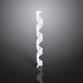 Twisted White Spiral Sculpture On Dark Reflective Background With Modern Design
