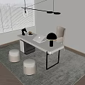 Desk and chair combination 3d model