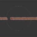 Red Textured Long Strip Decorative Architectural Component on Black Background 3d model