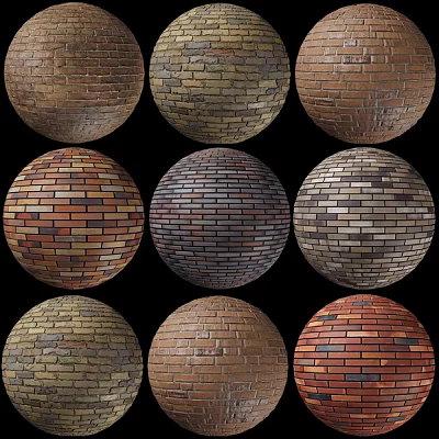Floor Tiles With Brick Patterns And Various Colorful Designs For Home Decoration 3d model