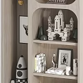 Modern Wooden Wardrobe Interior With White Panel Circular Handle And Open Display Shelves