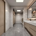 Modern Public Toilet Layout Design With Marble Finish And Separate Men And Women Zones