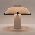 Modern Minimalist Table Lamps With Cream Colored Lampshades And Square Bases