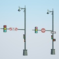 Modern traffic light signal lamp 3d model