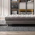 Elegant Modern Walk-in Closet Interior Design With Glass Doors Cabinets And Bench Mirror