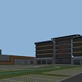 Modern Industrial Factory Building With Glass Curtain Walls Trees Lawns And Landscaped Surroundings