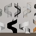Modern revolving staircase combination 3d model