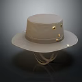 Light Brown Outdoor Hat With Wide Brim Ventilation Holes Metal Buckles And Adjustable Strap