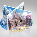 Anime Themed Photo Check in Spot With Castle Cherry Blossom Trees Snowy Mountains