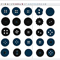 Clothes button combination 3d model