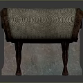Decorative Carved Sculpture With Scroll Shaped Armrests And Wooden Legs Design