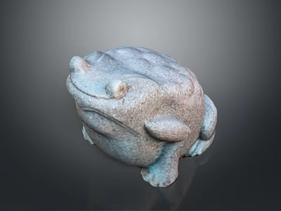 Lifelike Reptile Sculpture With Gray Textured Surface And Artistic Details 3d model