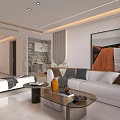 Modern Living Dining Room Interior Design With Large Screen TV Sofa And Coffee Table
