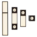 Modern Black Downlights and Spotlights with Multiple Lamps and Strip Lighting Design