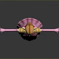 Princess Character Spreading Arms In Pink Gown With Golden Ornaments And Butterflies