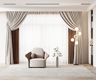 Modern Curtains 3d model