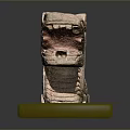 Stone Crocodile Sculpture With Open Mouth And Scaled Texture On Green Base