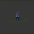 Two Boys With Crossed Arms Standing On Grass In Hoodies And Jeans