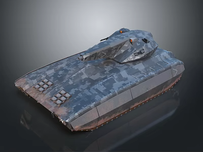 Modern Military Vehicle With Camouflage Armor And Heavy Duty Tracks Design 3d model