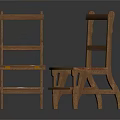 Wooden Leisure Chairs Two Pieces with Foldable Design Simple Style and Sturdy Structure