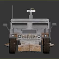 Rugged Armored Utility Vehicle With Spiked Tires Front Guard And Roof Mounted Equipment