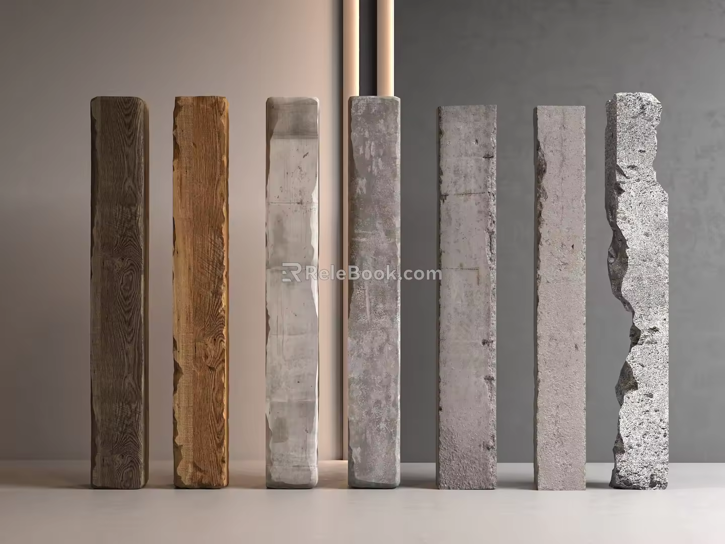 Modern Columns Concrete Columns Cement Columns Damaged Columns 3d model