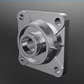Industrial Square Flange Bearing Housing With Cylindrical Inner And Metal Mounting Holes