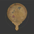 Antique Wooden Astrolabe With Decorative Motifs And Engraved Scales On Handle