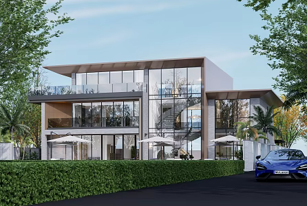 Three-storey villa 3d model