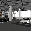 4S Dealership Showroom Displaying Luxury Cars With Modern Interior Design And Spacious Layout