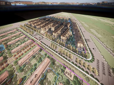 New Chinese-style Residential District Building 3d model