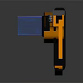 Orange Laser Gun Device With Red Laser Beams Black Grip And Control Buttons